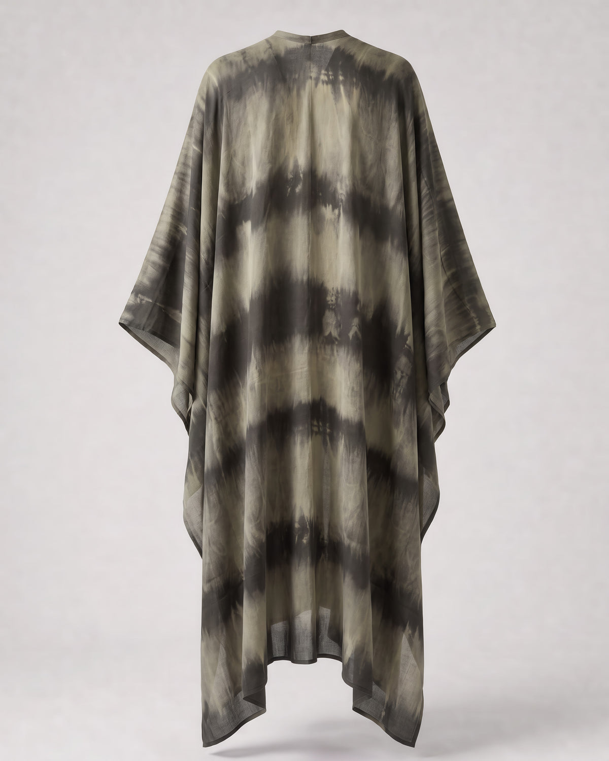 Federica Mantelli Fumo - mantello, tie-dye verde scuro e nero, vista posteriore