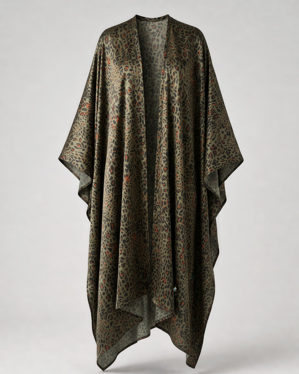 Federica Mantelli Serengeti - mantello, animalier verde oliva con tocchi arancio, disteso